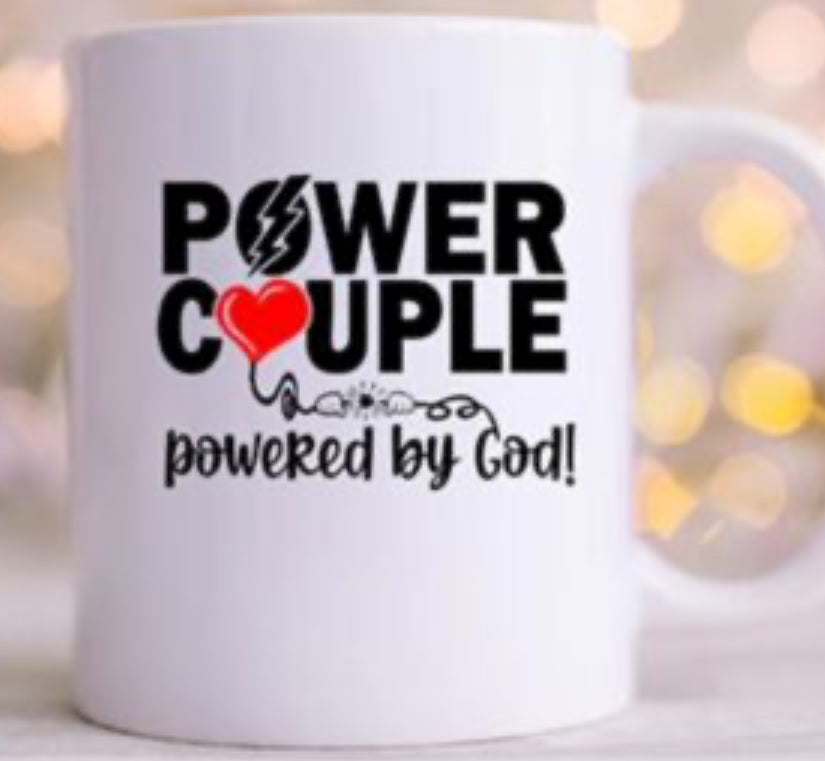 Power Couple Powered by God" Mug