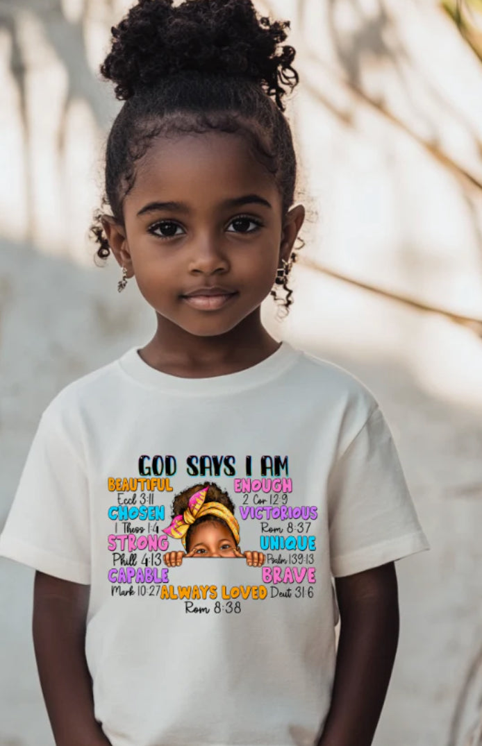 God Says I Am... Affirmation Kids' T-Shirt