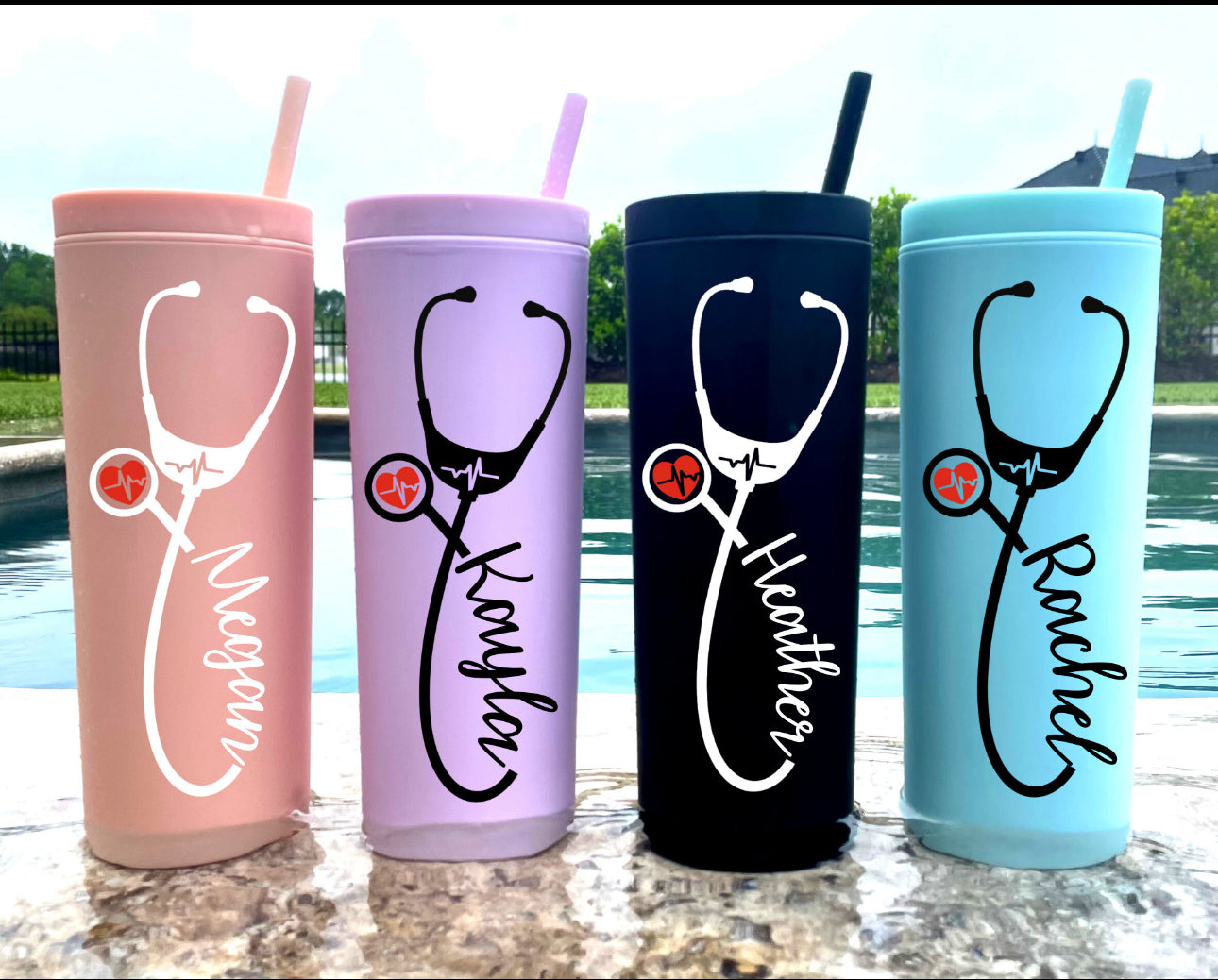 Personalized Stethoscope Tumbler Set