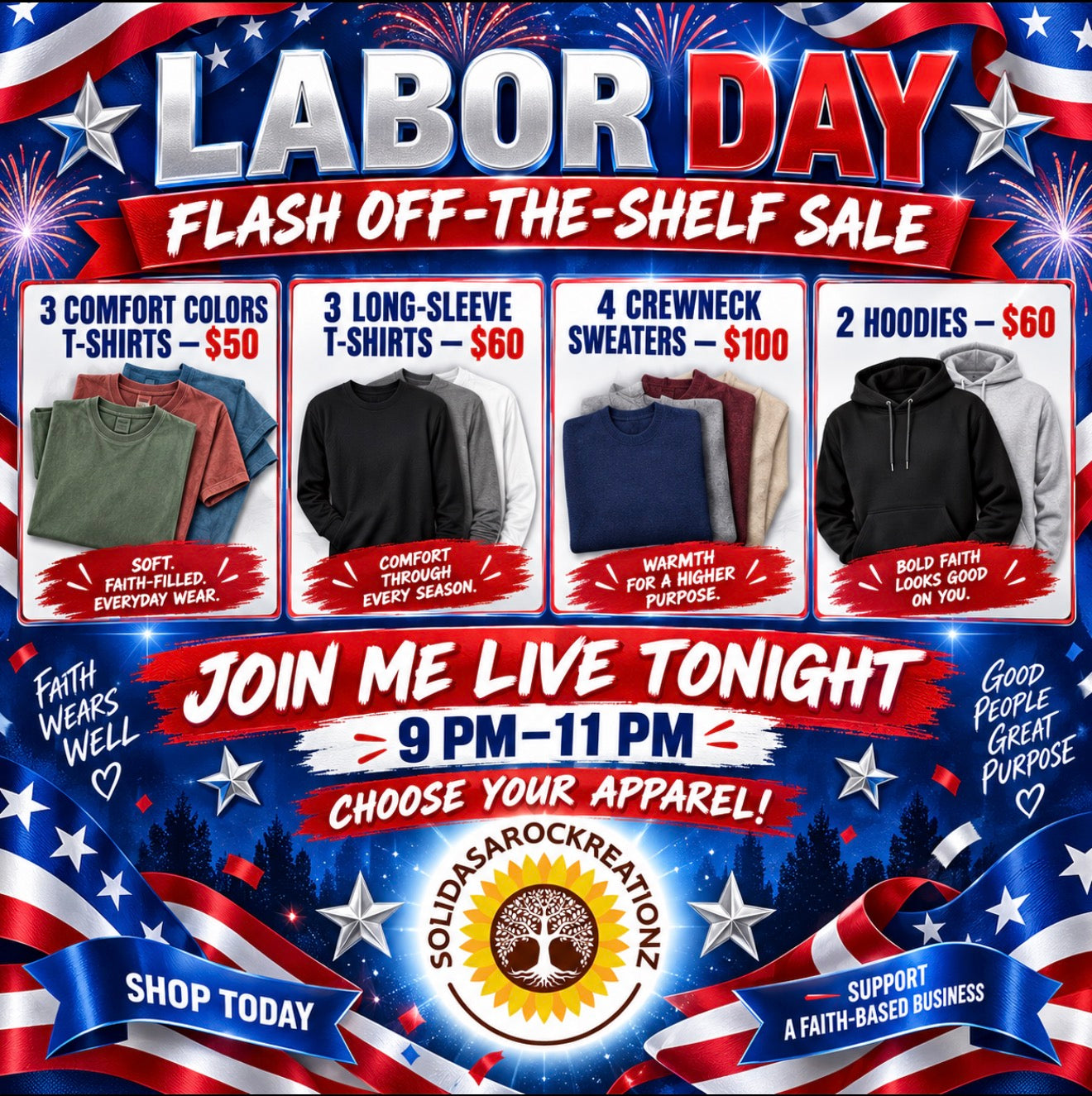 Labor Day off the shelf pop up sale