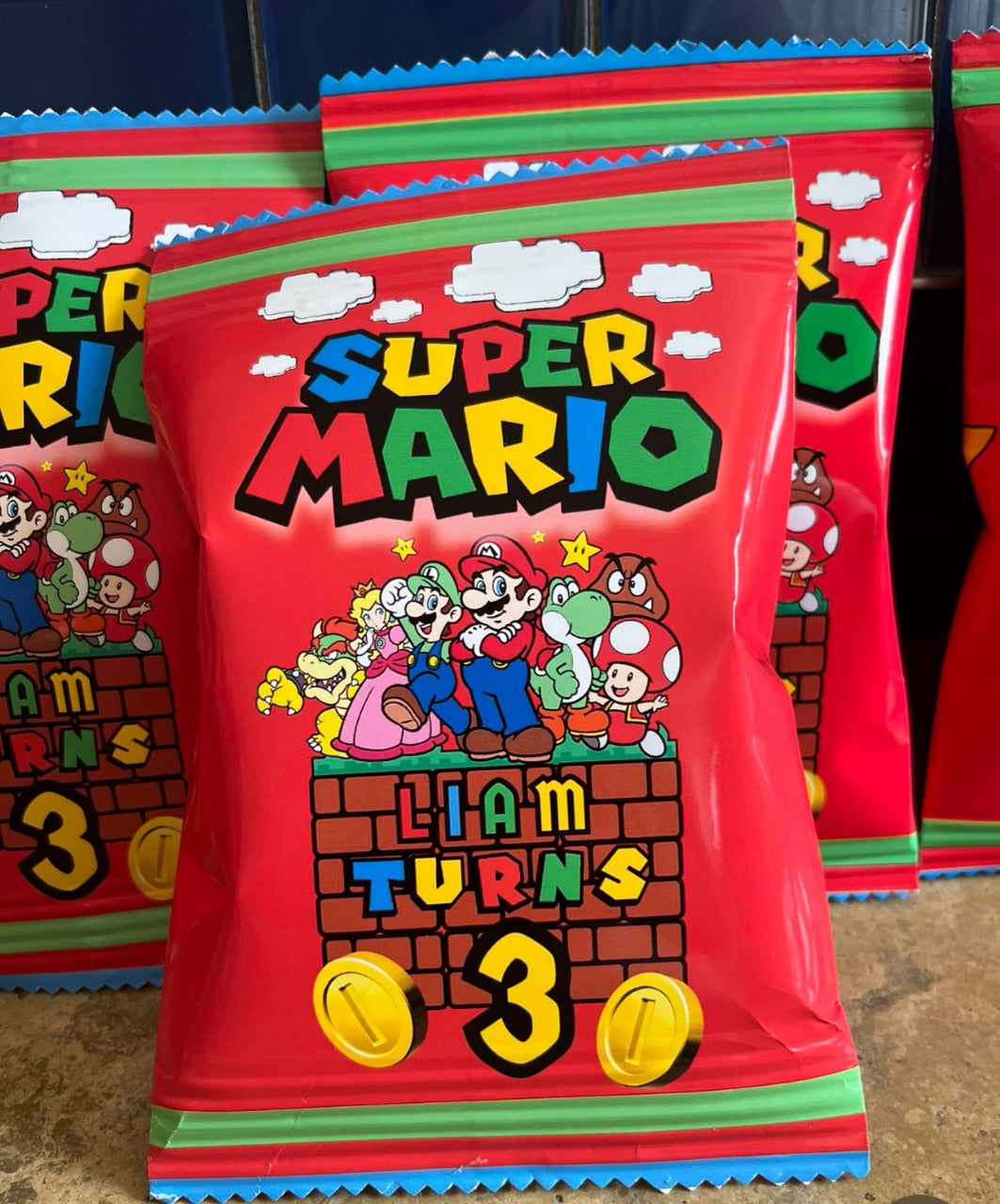Custom Super Mario Birthday Goodie Bags